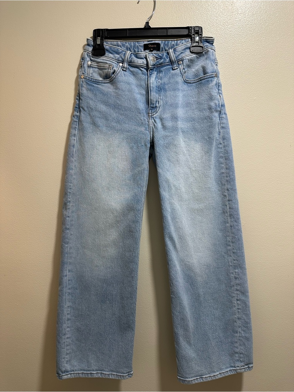 Quince Luna Stretch Relaxed Straight Jeans in Cool Blue Size 28 Womens